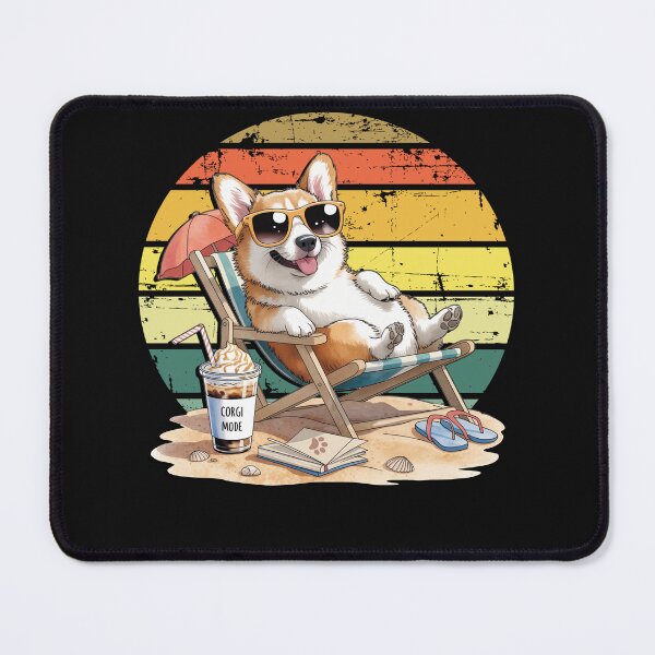 Item preview, Cute Corgi Beach Mode Retro Sunset Summer Dog Lover Coffee Vacation Aesthetic designed and sold by Cute & Sassy Custom Gifting Boutiques.