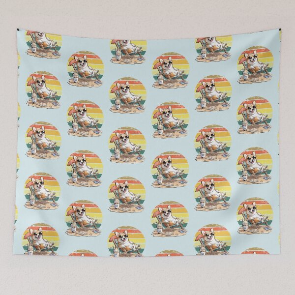 Item preview, Cute Corgi Beach Mode Retro Sunset Summer Dog Lover Coffee Vacation Aesthetic designed and sold by tamdevo1.