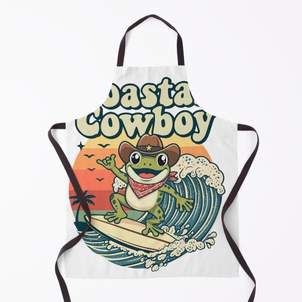 Item preview, unny Retro Coastal Cowboy Frog Surfing Vintage designed and sold by  Bold Border Studio..