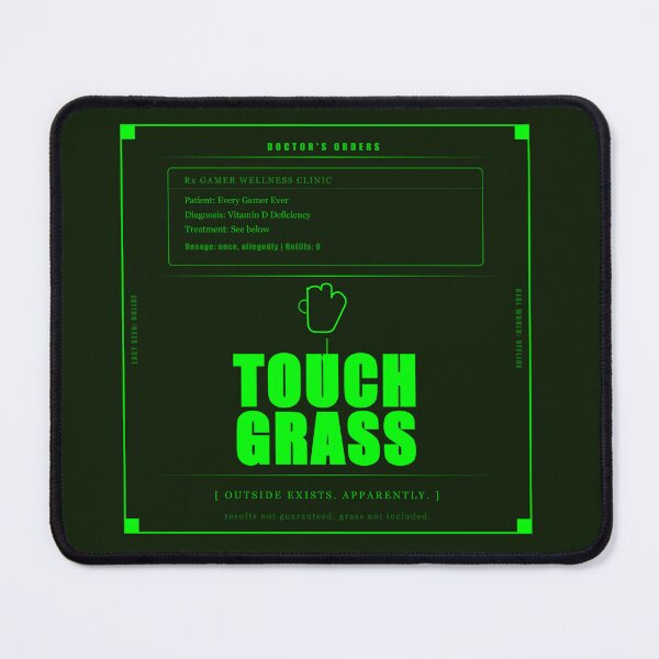Item preview, Touch Grass Doctor Prescription Funny Gamer Humor Neon Dark designed and sold by Mega-Shopping.