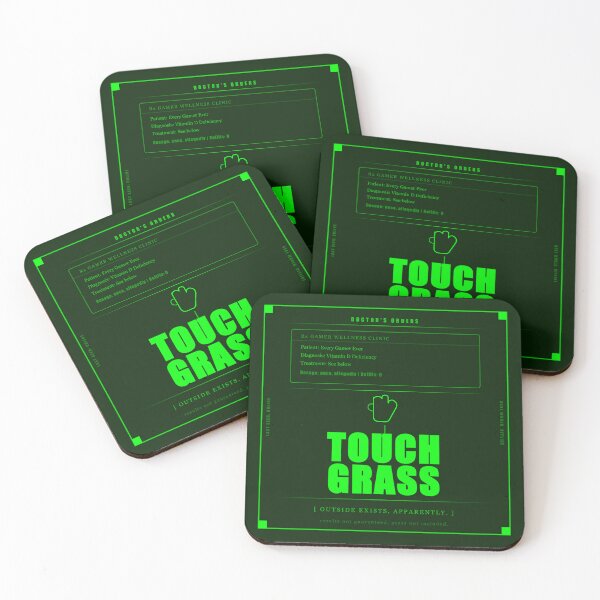 Item preview, Touch Grass Doctor Prescription Funny Gamer Humor Neon Dark designed and sold by Mega-Shopping.