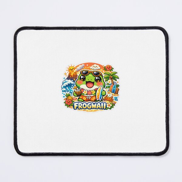 Item preview, Cute Frog Surfing Hawaiian Tropical Beach Sticker designed and sold by Cozy404Lab.