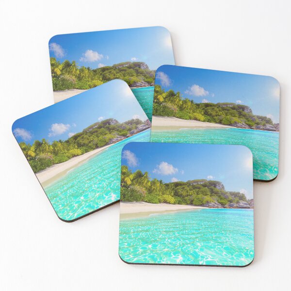 Item preview, Tropical Paradise Beach with Crystal Clear Turquoise Water designed and sold by islam gamal.