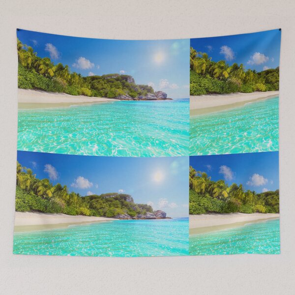 Item preview, Tropical Paradise Beach with Crystal Clear Turquoise Water designed and sold by islam gamal.