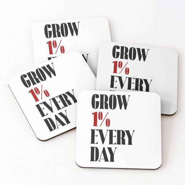 Item preview, Grow 1% Every Day Motivation Personal Growth Mindset designed and sold by RetroMini2026.