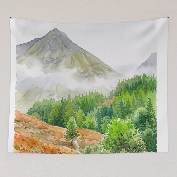 Item preview, Glencoe Highland Path, Scotland — Watercolour Style Portrait designed and sold by InkAndLatitude.