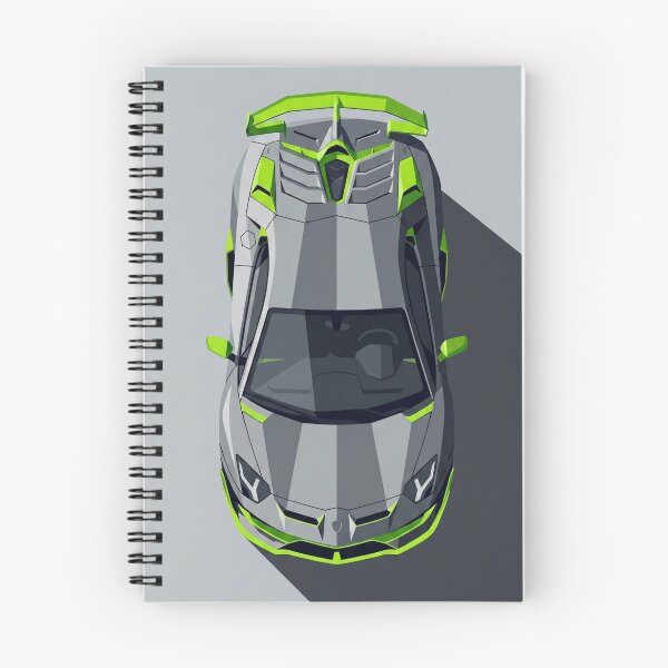 Item preview, Lamborghini Aventador SVJ Neon Green Top View Vector Illustration designed and sold by Motorline44.