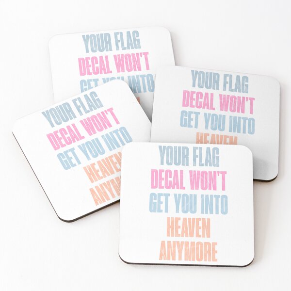 Item preview, Your Flag Decal Won't Get You Into Heaven Anymore Anti Nationalism Social Commentary designed and sold by RetroMini2026.