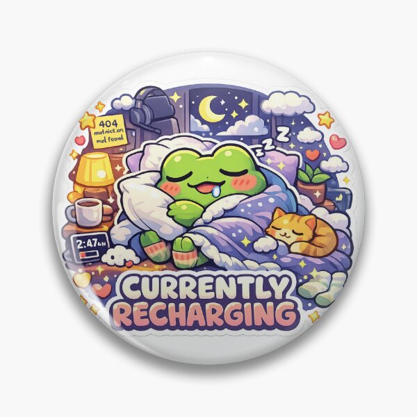 Item preview, Sleepy Frog Currently Recharging Cute Sticker designed and sold by Cozy404Lab.
