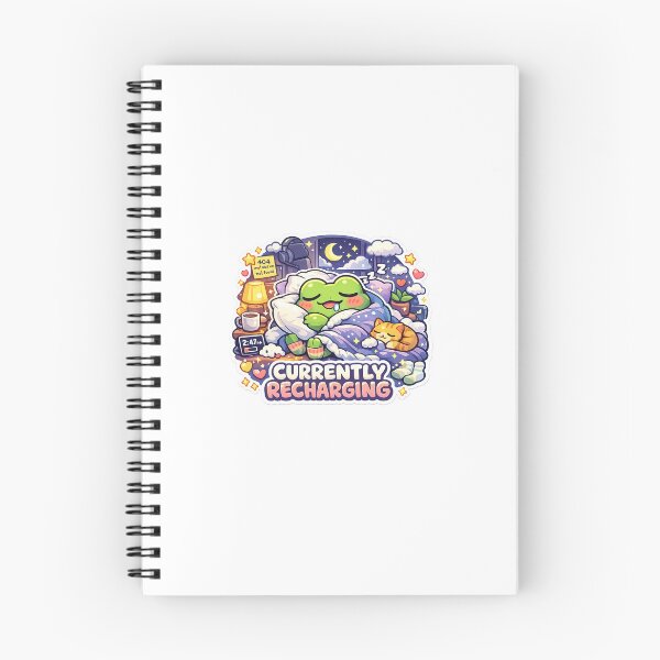 Item preview, Sleepy Frog Currently Recharging Cute Sticker designed and sold by Cozy404Lab.