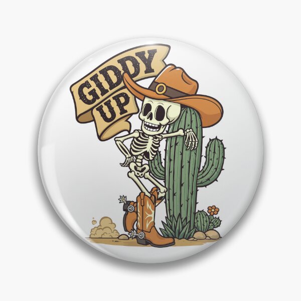 Item preview, Vintage Western Gothic Skeleton Cowboy Giddy Up designed and sold by  Bold Border Studio..