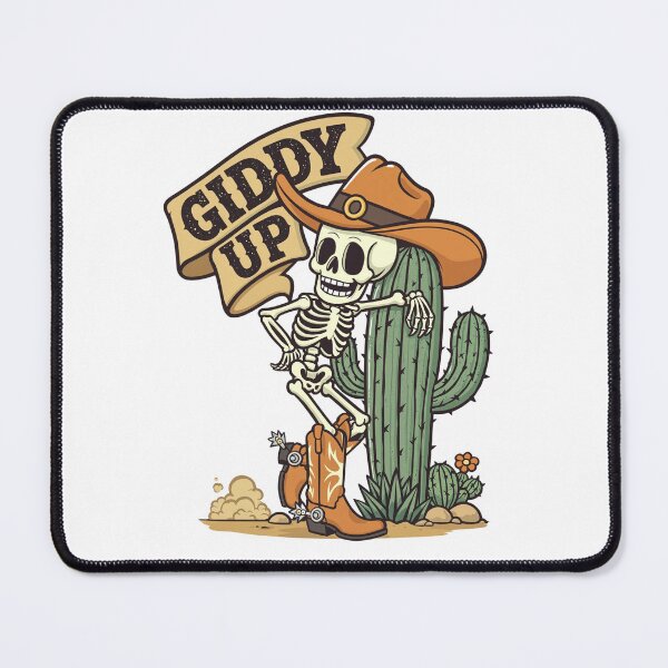 Item preview, Vintage Western Gothic Skeleton Cowboy Giddy Up designed and sold by  Bold Border Studio..