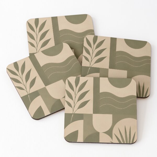Item preview, Olive Coast Geometry – Minimalist Botanical Wall Art | Earthy Mediterranean Aesthetic designed and sold by Fernhaven.