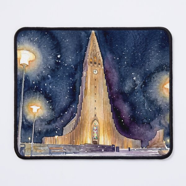 Item preview, Hallgrimskirkja, Reykjavik Iceland — Watercolour Style designed and sold by InkAndLatitude.
