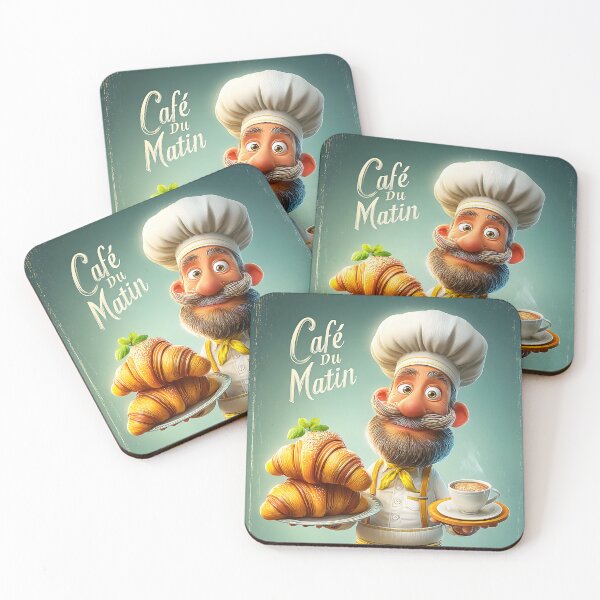 Item preview, Charming Baker with Croissants and Coffee Delight designed and sold by Artessie.
