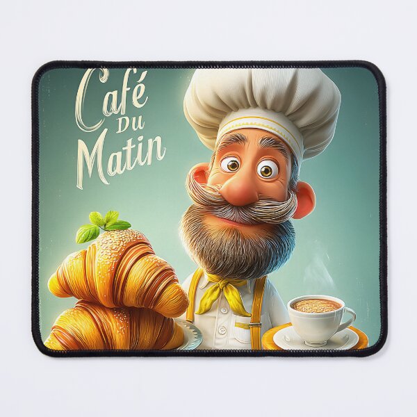 Item preview, Charming Baker with Croissants and Coffee Delight designed and sold by Artessie.