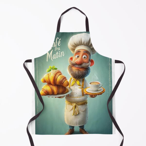 Item preview, Charming Baker with Croissants and Coffee Delight designed and sold by Artessie.