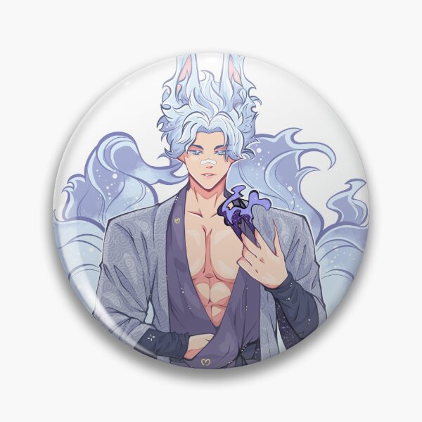 Item preview, kitsune Oboro  designed and sold by Feisty_Pins.
