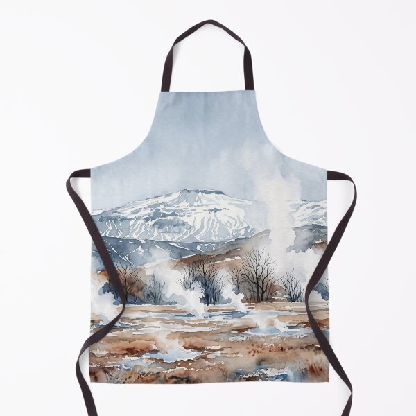 Item preview, Geothermal Iceland - Winter Landscape — Watercolour Style designed and sold by InkAndLatitude.
