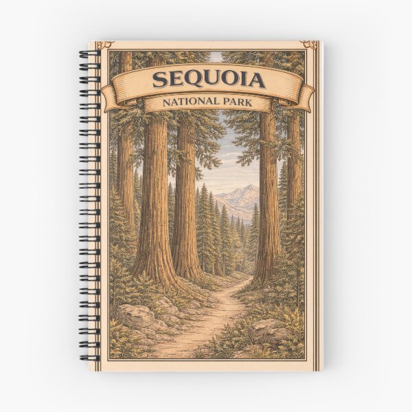 Item preview, Sequoia National Park Vintage Travel Poster | California Forest Landscape Wall Art designed and sold by LinePlatePress.
