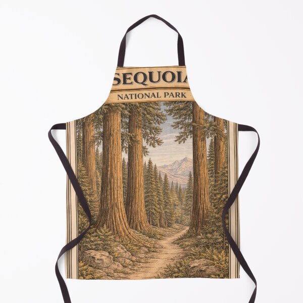 Item preview, Sequoia National Park Vintage Travel Poster | California Forest Landscape Wall Art designed and sold by LinePlatePress.