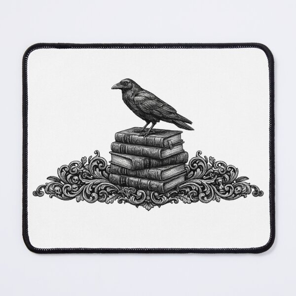 Item preview, Dark Academia Vintage Raven on Antique Book Stack designed and sold by krish-prints.
