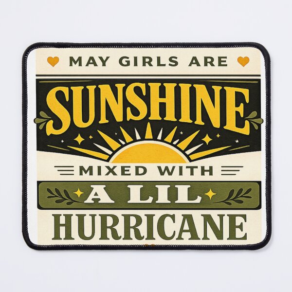 Item preview, May Girls Are Sunshine Mixed With A Lil Hurricane | Retro Birthday Design designed and sold by astersgraphics.
