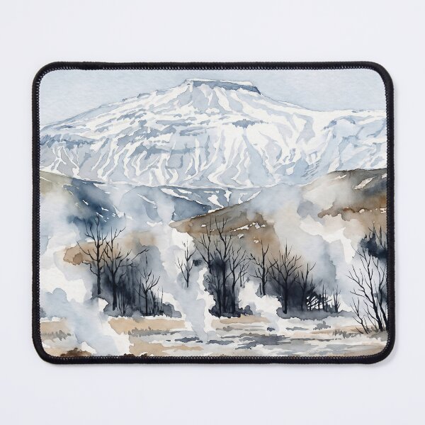 Item preview, Geothermal Iceland - Winter Landscape — Watercolour Style Portrait designed and sold by InkAndLatitude.