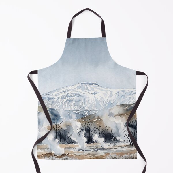 Item preview, Geothermal Iceland - Winter Landscape — Watercolour Style Portrait designed and sold by InkAndLatitude.