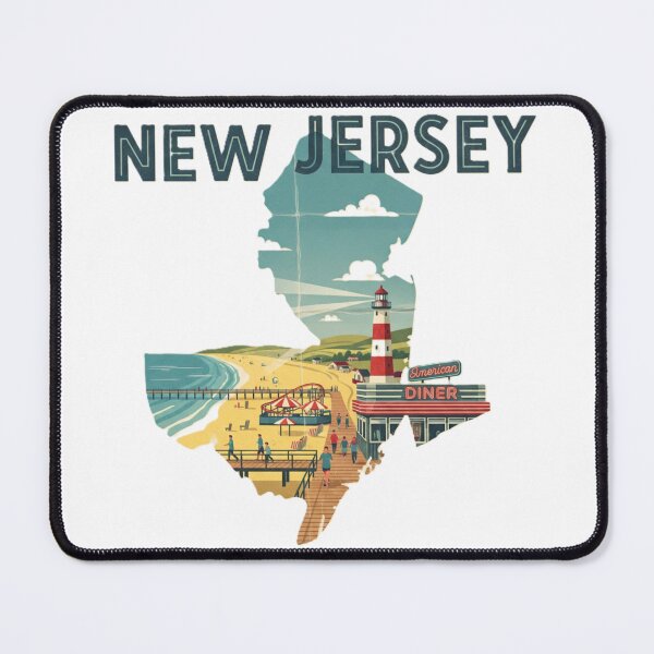 Item preview, New Jersey Retro State Pride Boardwalk & Lighthouse Design designed and sold by NCalNoveltees.