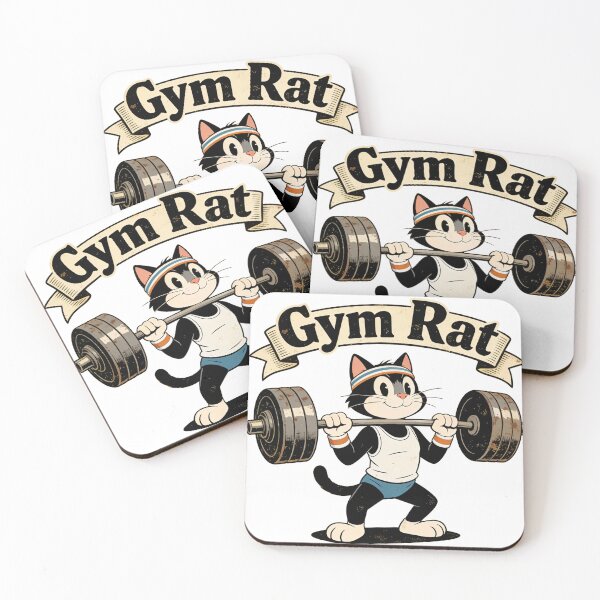 Item preview, Funny Retro Gym Rat Cat Weightlifting Vintage designed and sold by  Bold Border Studio..