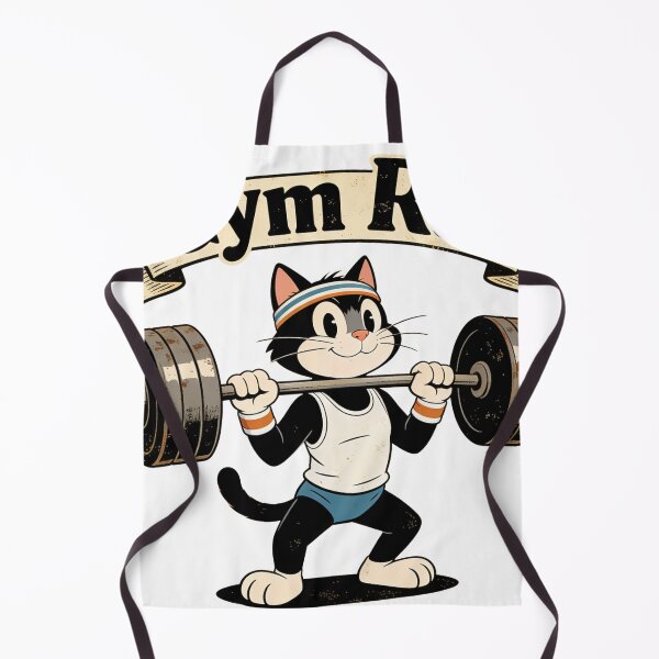 Item preview, Funny Retro Gym Rat Cat Weightlifting Vintage designed and sold by Bold Border Studio..