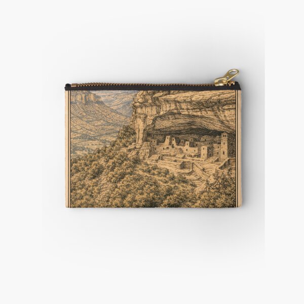 Artikelvorschau, Vintage-Reiseposter zum Mesa-Verde-Nationalpark | Wandkunst zu den Klippenwohnungen Colorados entworfen und verkauft von LinePlatePress.