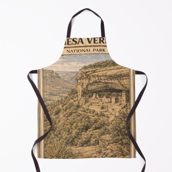 Item preview, Mesa Verde National Park Vintage Travel Poster | Colorado Cliff Dwelling Wall Art designed and sold by LinePlatePress.