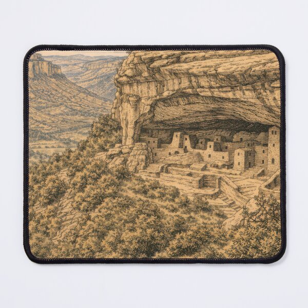 Item preview, Mesa Verde National Park Vintage Travel Poster | Colorado Cliff Dwelling Wall Art designed and sold by LinePlatePress.