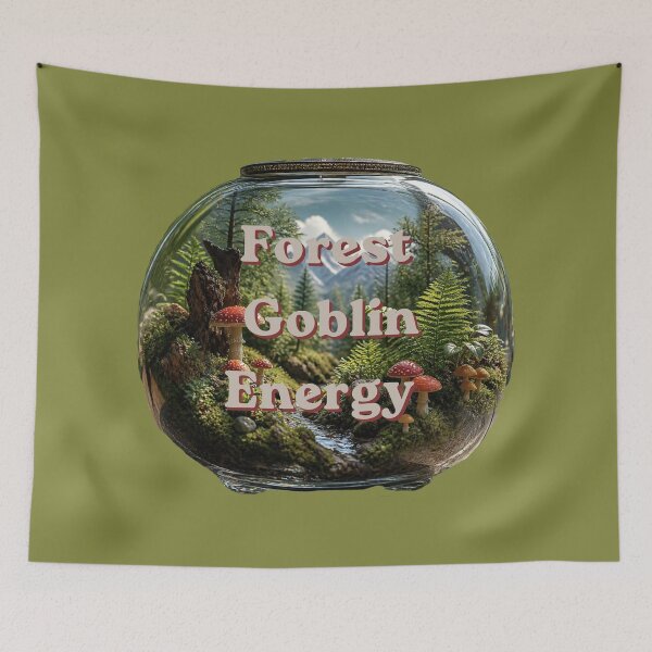 Item preview, Forest Goblin Energy - Terrarium Mushroom Forest Illustration designed and sold by plantsinnature.