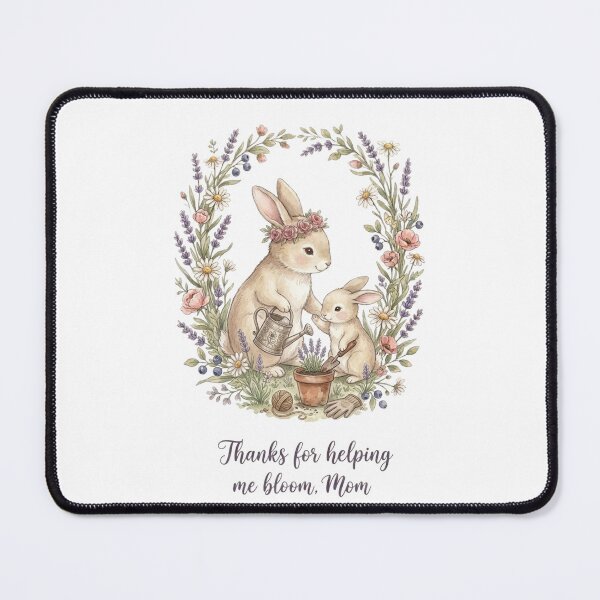 Item preview, Thanks for Helping me Bloom Mom - Cottagecore Gardening Bunny Wreath Design designed and sold by TatiK-Treasures.