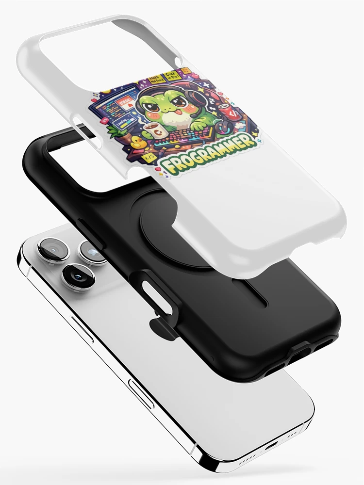 Thumbnail 2 of 4, iPhone Case, Frogrammer Cute Frog Programmer Coding Sticker designed and sold by Cozy404Lab.