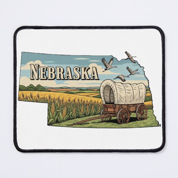 Item preview, Nebraska Retro State Pride Cornfield & Covered Wagon Design designed and sold by NCalNoveltees.