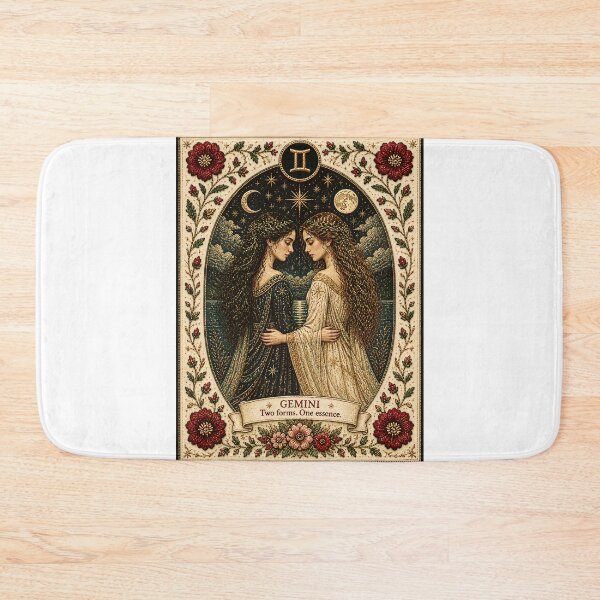 Item preview,  Gemini Zodiac | Two Forms, One Essence | Medieval Fantasy Faux Embroidery Art designed and sold by doinitzart.
