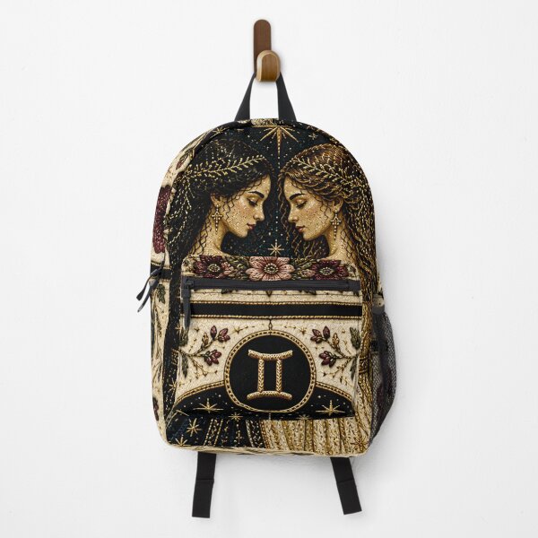 Item preview, Gemini Zodiac | Two Forms, One Essence | Medieval Fantasy Faux Embroidery Art designed and sold by doinitzart.