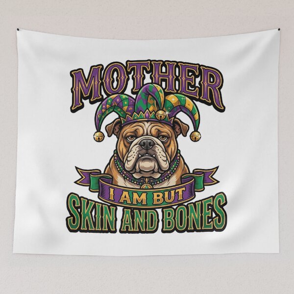 Item preview, funny lazy bulldog chonky dog mardi gras meme art designed and sold by ArtDesignTp.