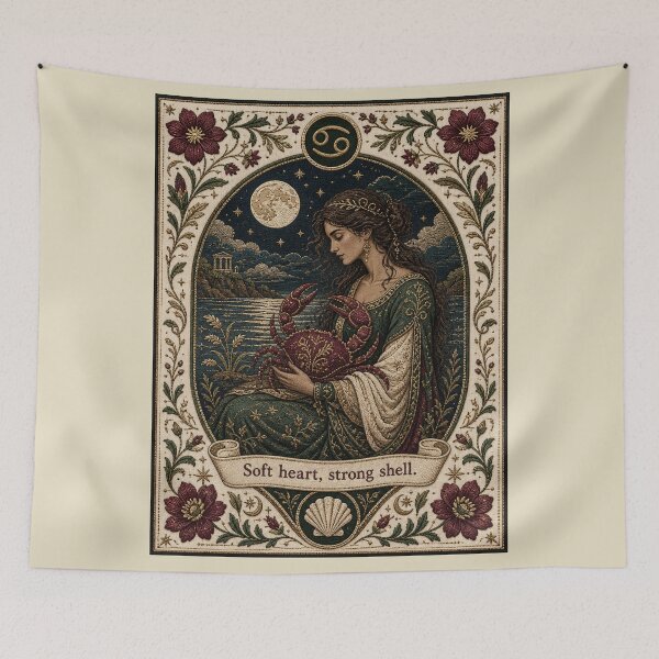 Item preview, Cancer Zodiac Emotional World | Medieval Fantasy Faux Embroidery Art designed and sold by doinitzart.