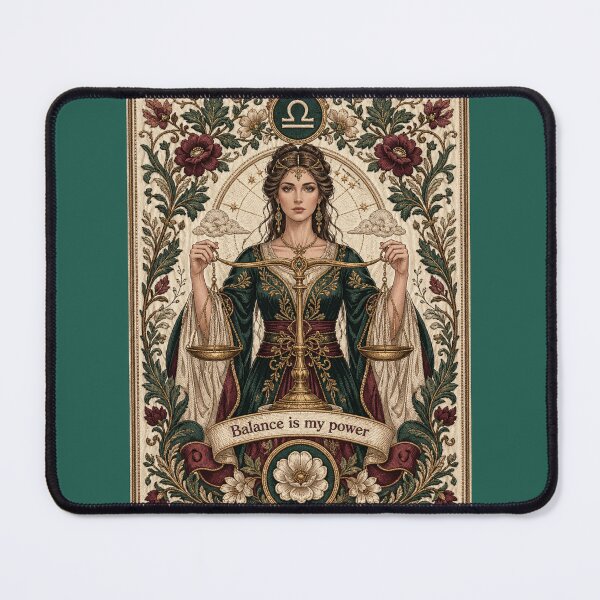 Item preview, Libra Zodiac Woman | Medieval Fantasy Faux Embroidery Art designed and sold by doinitzart.