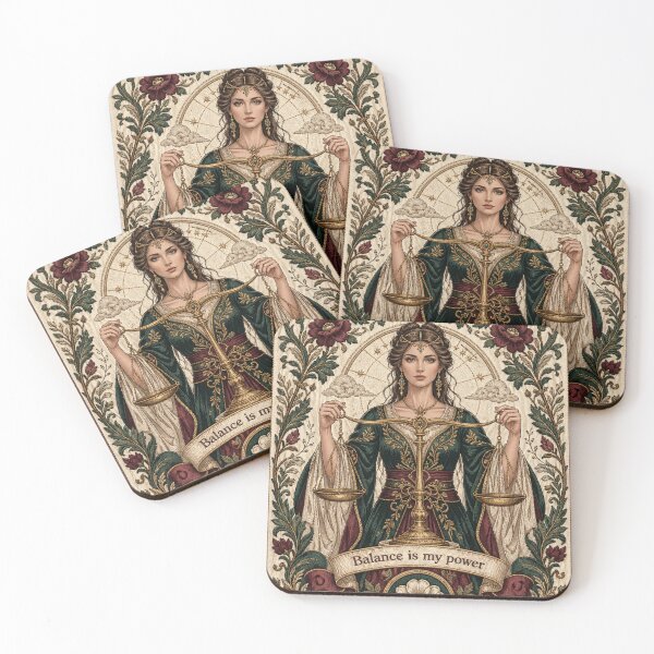 Item preview, Libra Zodiac Woman | Medieval Fantasy Faux Embroidery Art designed and sold by doinitzart.
