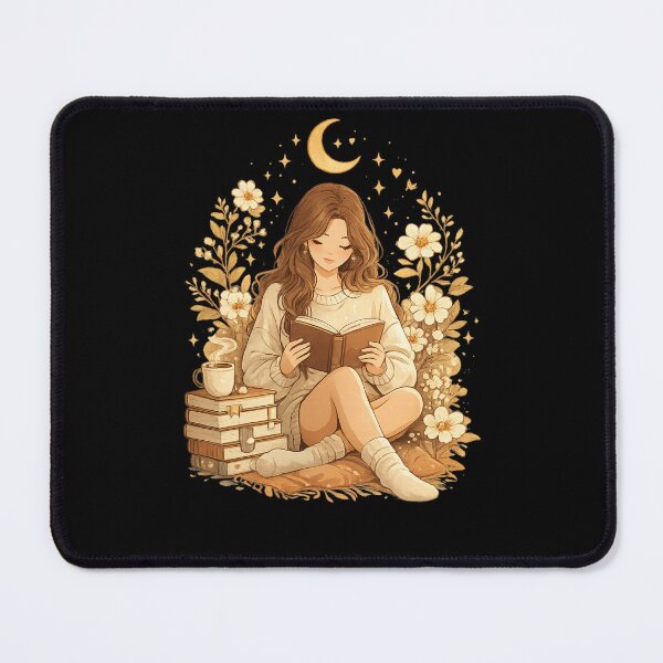 Item preview, Cozy Book Lover Girl Reading Under Moonlight Aesthetic T-Shirt designed and sold by insplate.