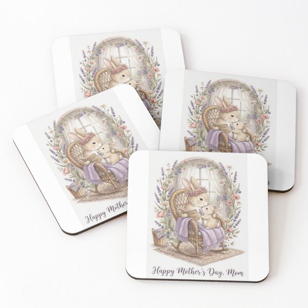 Item preview, Happy Mother's Day Mom Wreath - Cottagecore Bunny Gift Design designed and sold by TatiK-Treasures.