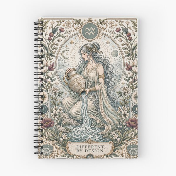 Artikelvorschau, Wassermann-Göttin | Himmlische Jugendstil-Illustration | Mittelalterliche Fantasy-Stickerei entworfen und verkauft von doinitzart.