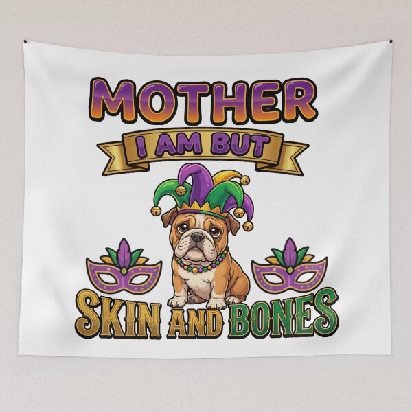 Item preview, chubby bulldog meme mardi gras funny lazy dog art designed and sold by ArtDesignTp.