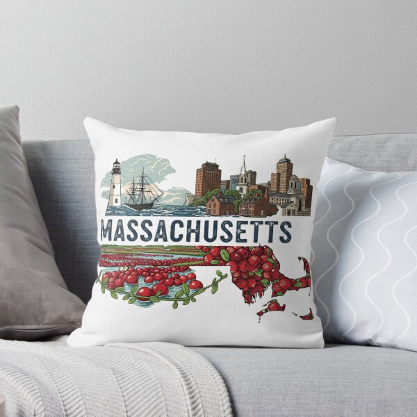 Item preview, Massachusetts Retro State Pride Cranberry & Lighthouse Design designed and sold by NCalNoveltees.